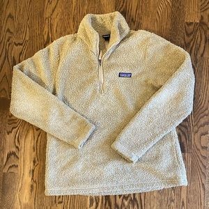 Patagonia Los Gatos 1/4 zip teddy sweater, khaki, women’s L